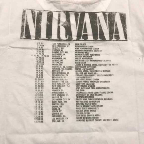 SOLD OUT White Nirvana Vintage Concert Band Graphic Tee - Picture 7 of 7